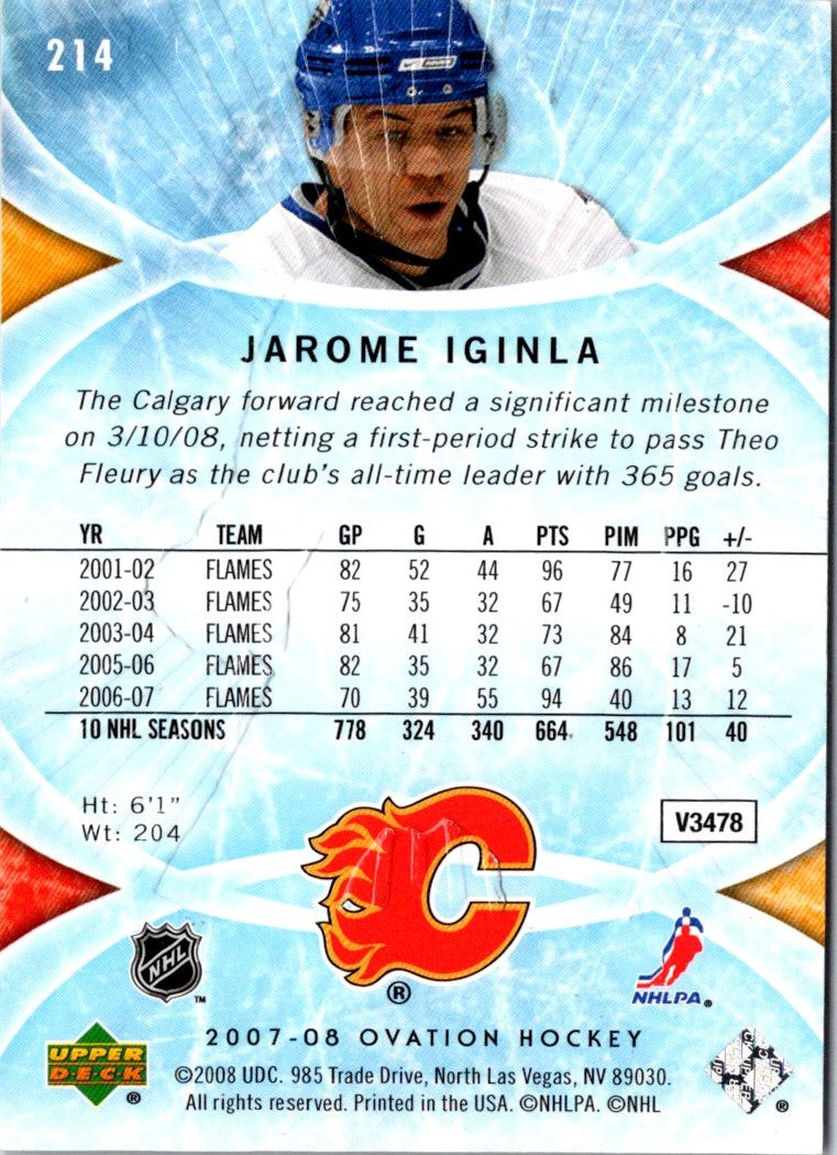 2007 Upper Deck Jarome Iginla