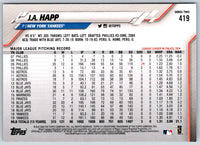 2020 Topps 582 Montgomery J.A. Happ #419