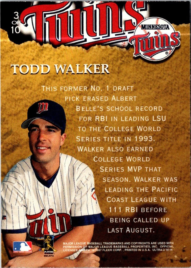 1997 Ultra Golden Prospects Todd Walker