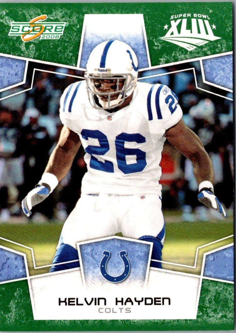 2008 Score Super Bowl XLIII Kelvin Hayden