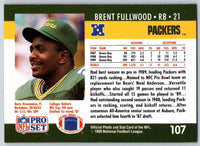 1990 Pro Set Brent Fullwood #107