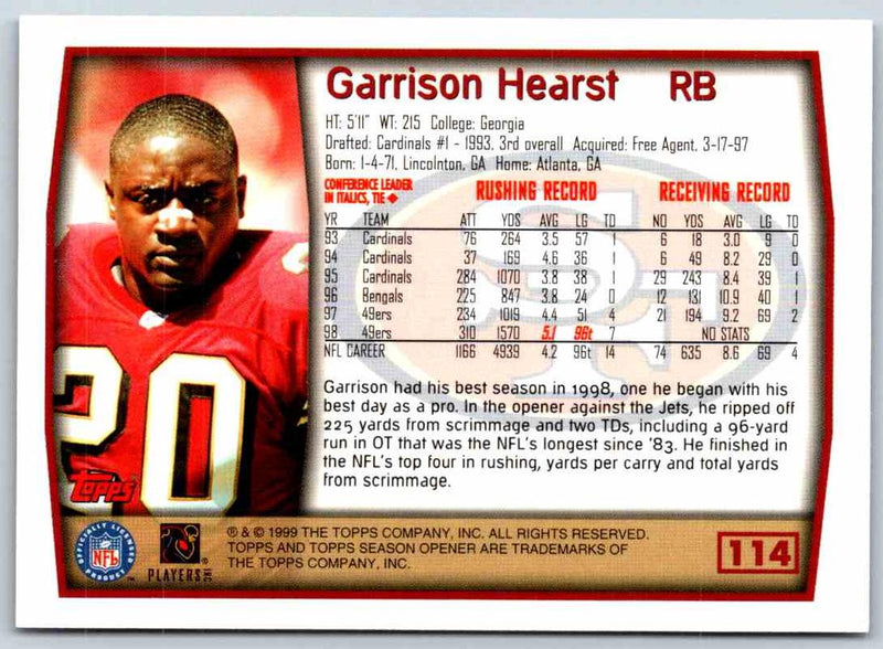 1999 Topps Garrison Hearst