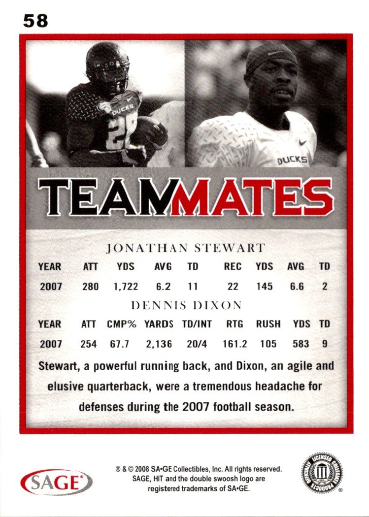 2008 SAGE HIT Jonathan Stewart/Dennis Dixon