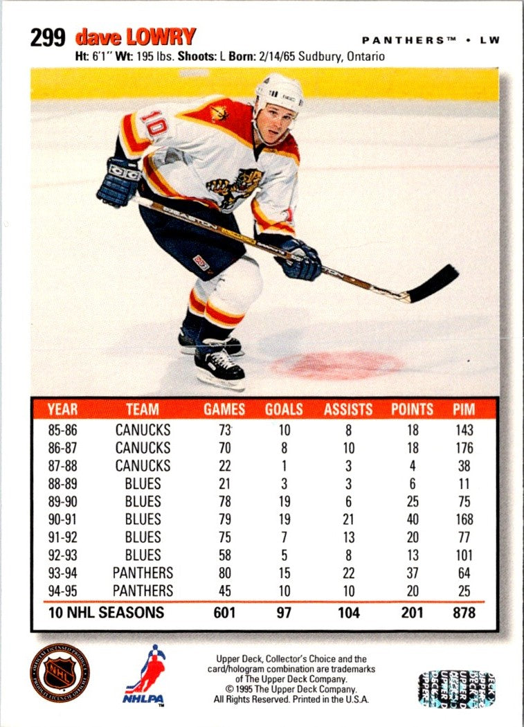 1995 Collector's Choice Player's Club Dave Lowry