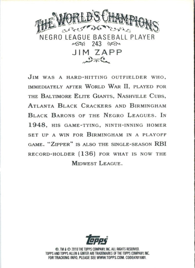 2010 Topps Allen & Ginter Jim Zapp