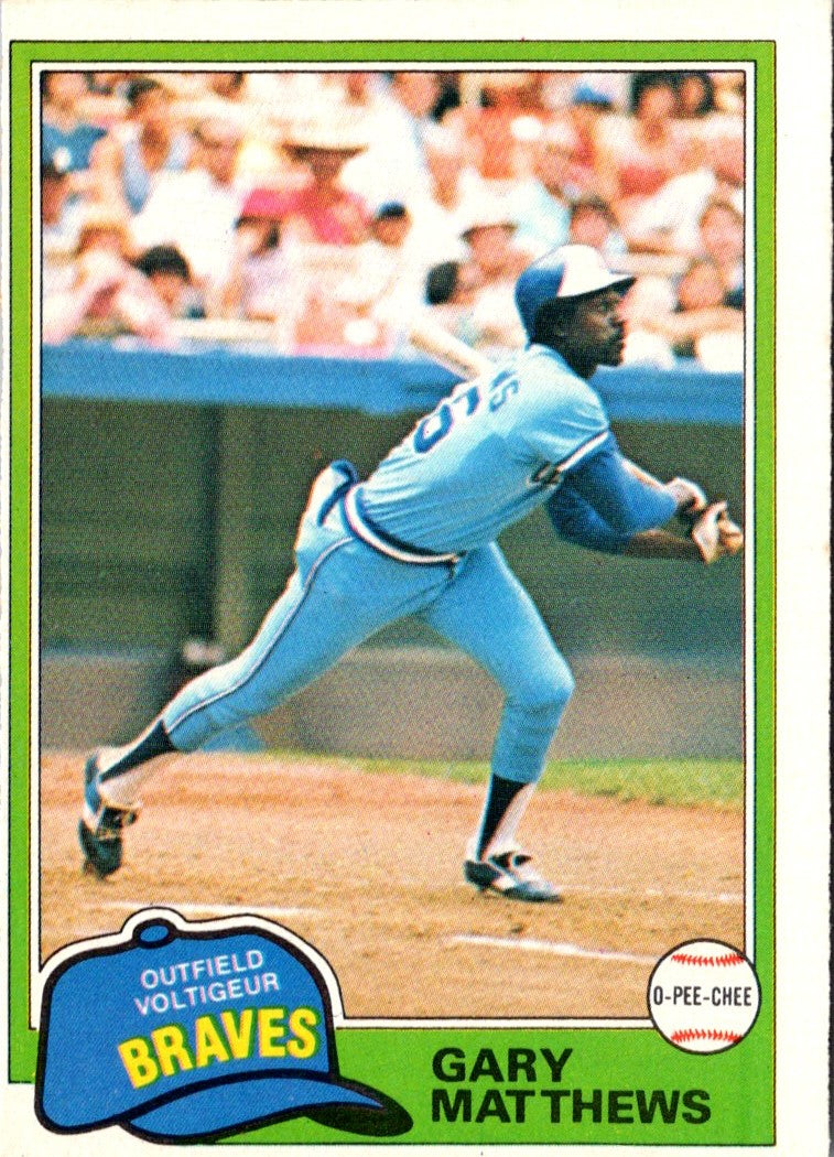 1980 O-Pee-Chee Gary Matthews