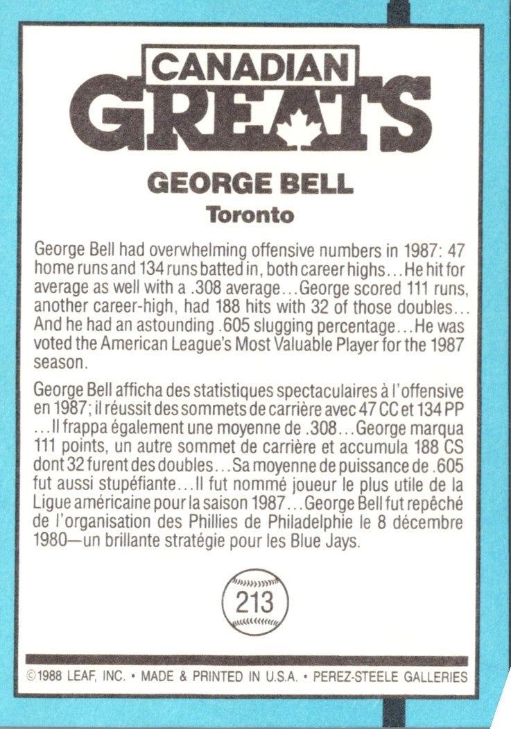 1988 Leaf George Bell