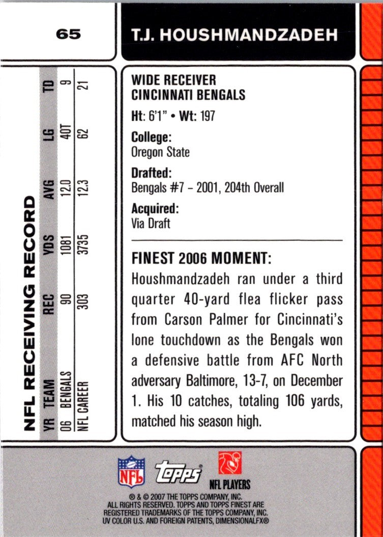 2007 Finest T.J. Houshmandzadeh