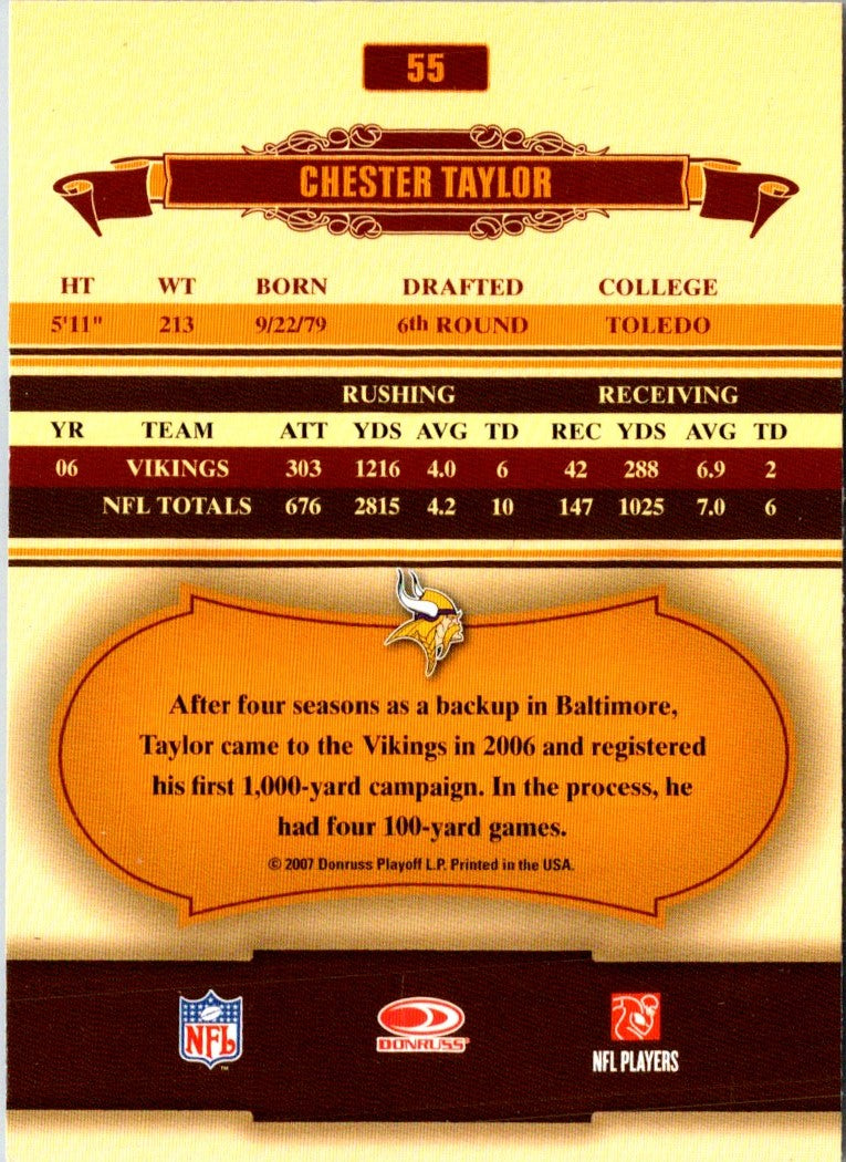 2007 Donruss Classics Chester Taylor