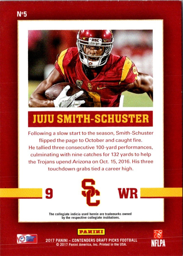 2017 Panini Contenders Draft Picks School Colors JuJu Smith-Schuster