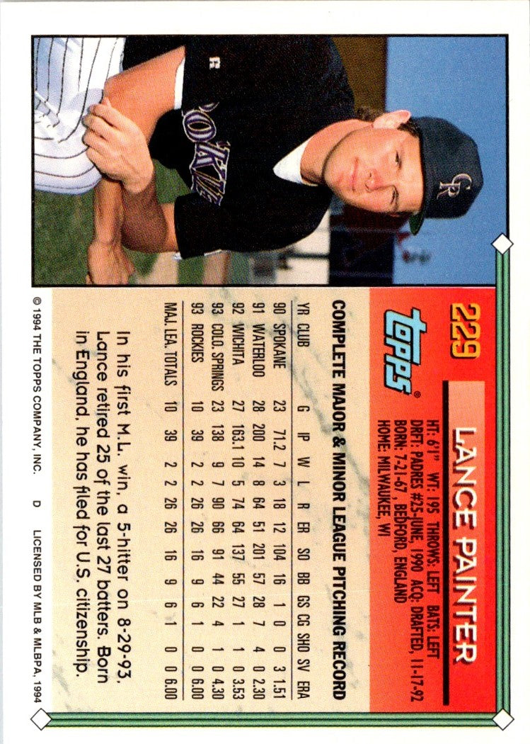 1994 Topps Lance Painter