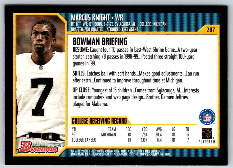 2000 Bowman Marcus Knight