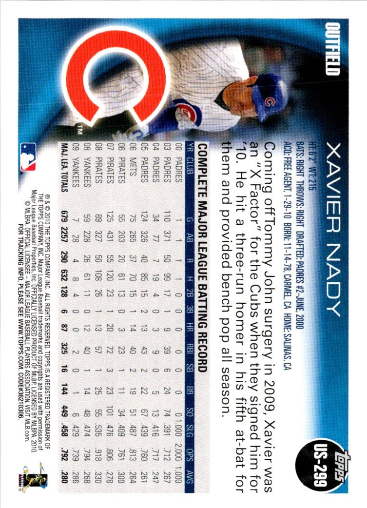 2010 Topps Update Xavier Nady