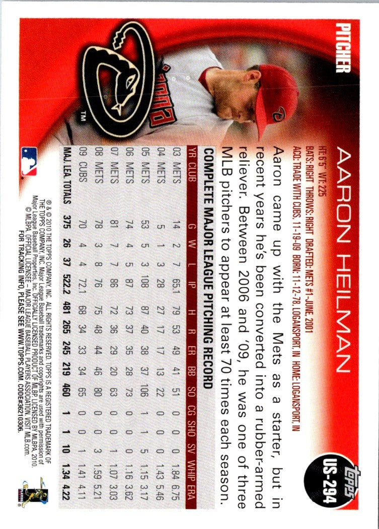 2010 Topps Update Aaron Heilman