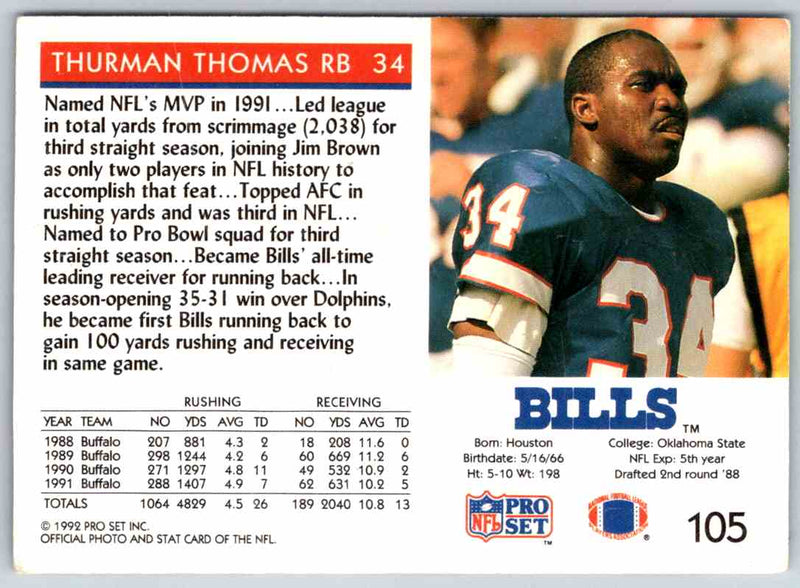 1990 Proset Thurman Thomas