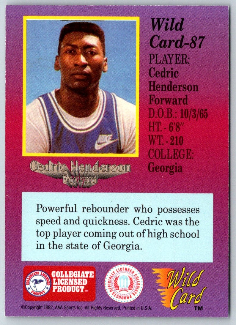 1991 Wild Card Cedric Henderson