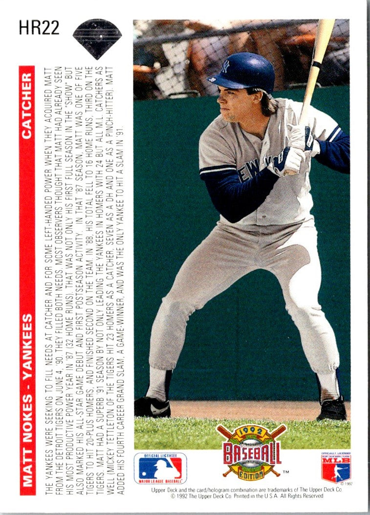 1992 Upper Deck Home Run Heroes Matt Nokes