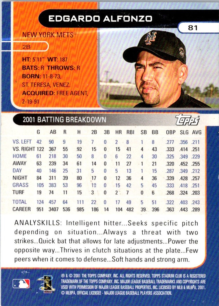 2002 Stadium Club Edgardo Alfonzo