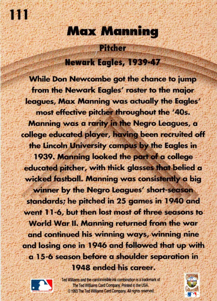 1993 Ted Williams Max Manning