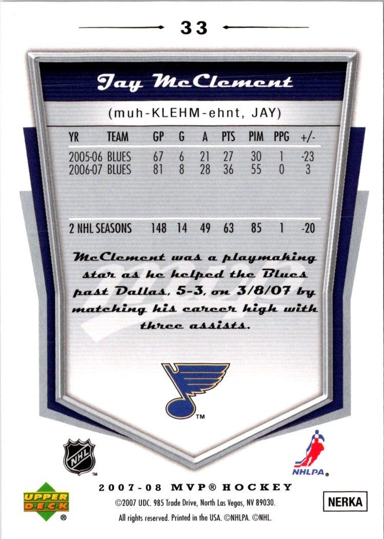 2007 Upper Deck MVP Jay McClement