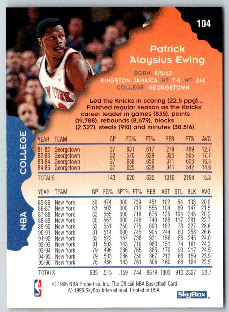 1996 Hoops Patrick Ewing