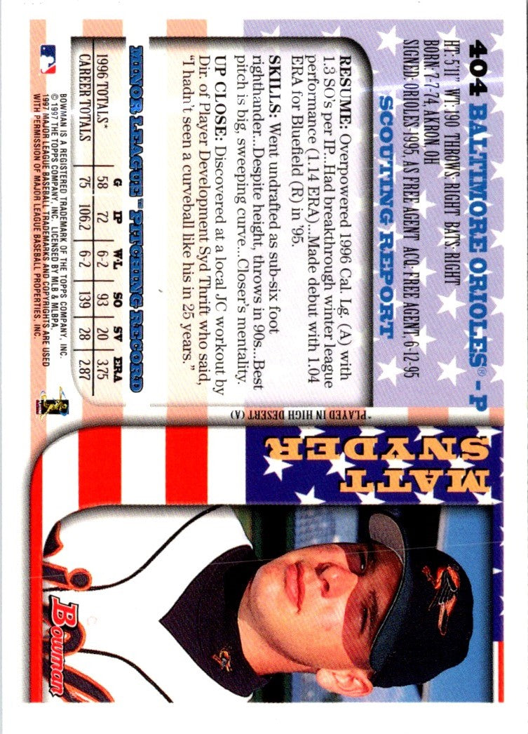 1997 Bowman International Matt Snyder