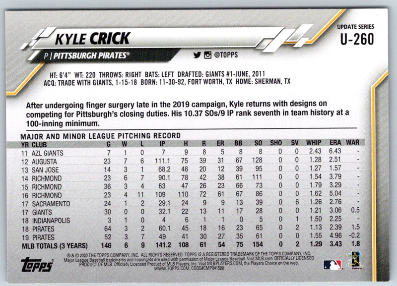 2020 Topps Update Kyle Crick