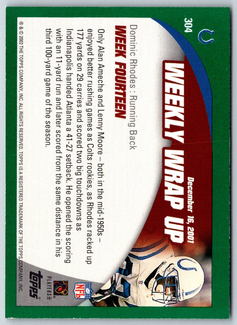 2002 Topps Dominic Rhodes