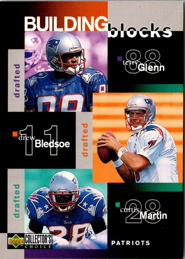 1997 Collector's Choice Terry Glenn/Drew Bledsoe/Curtis Martin/Willie McGinest/Ben Coates #377