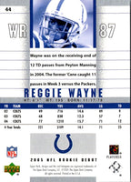 2005 Upper Deck Rookie Debut Reggie Wayne #44