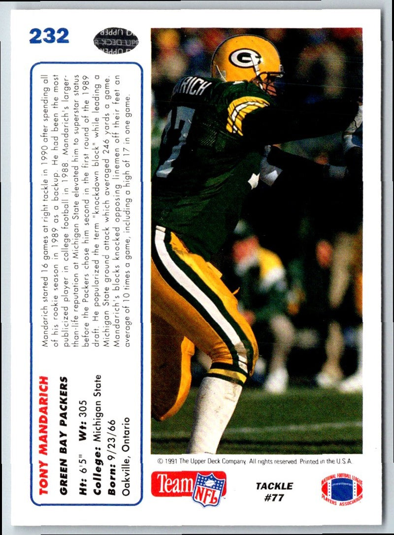 1991 Pro Set Tony Mandarich