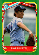 1987 Fleer Star Stickers Dave Righetti