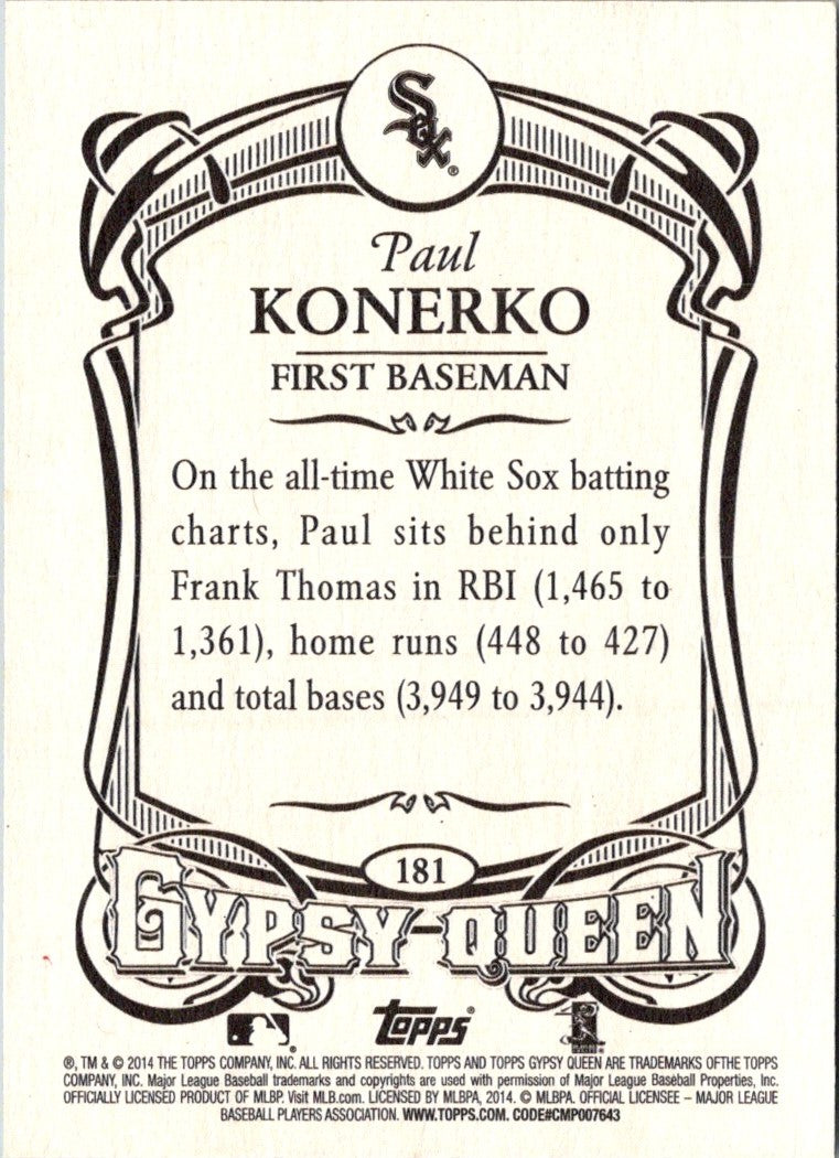 2014 Topps Gypsy Queen Paul Konerko