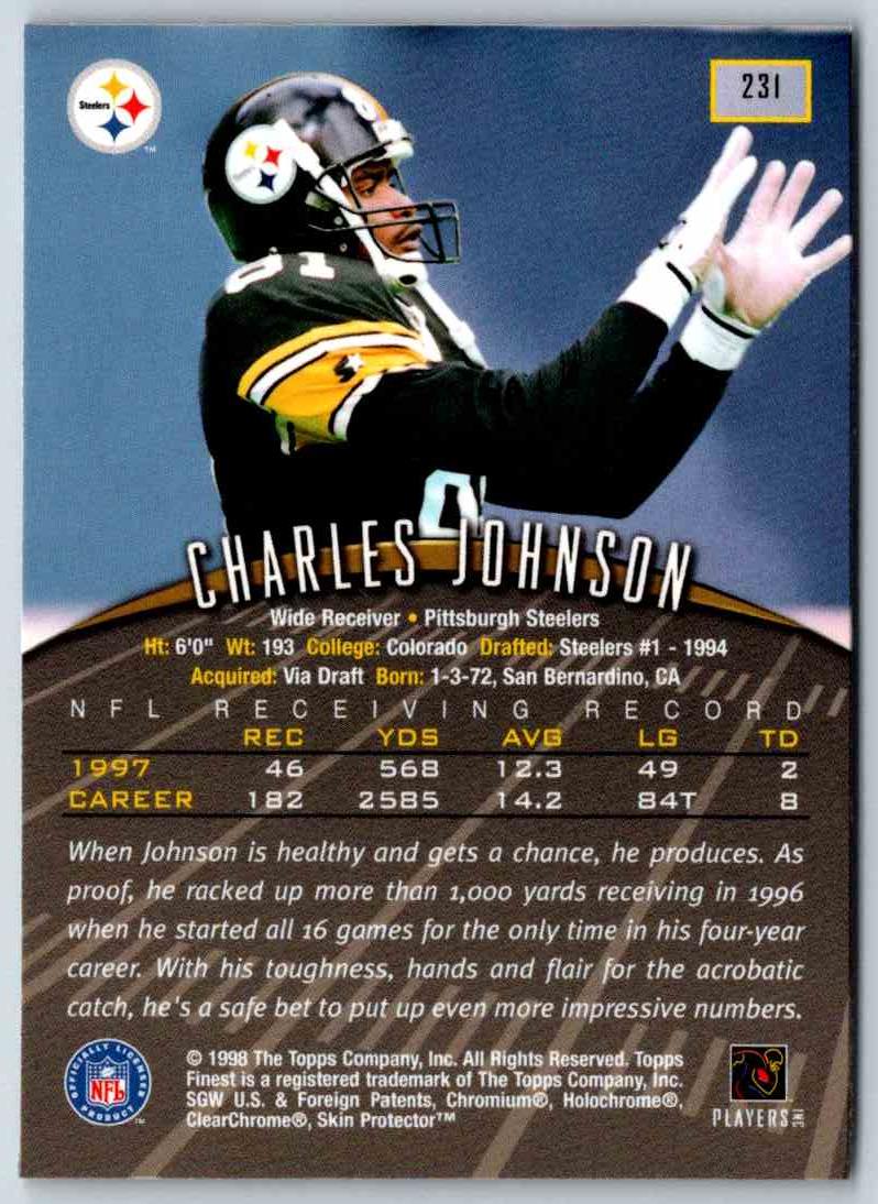 1998 Topps Finest Football Charles Johnson