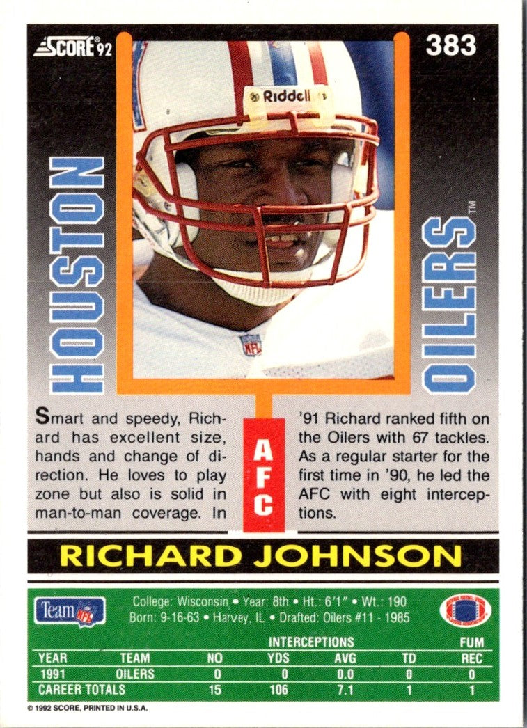 1992 Score Richard Johnson