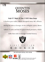 2007 Upper Deck First Edition Quentin Moses #179 Rookie