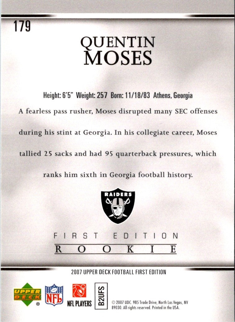 2007 Upper Deck First Edition Quentin Moses