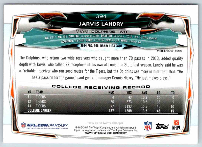 2014 Topps Jarvis Landry