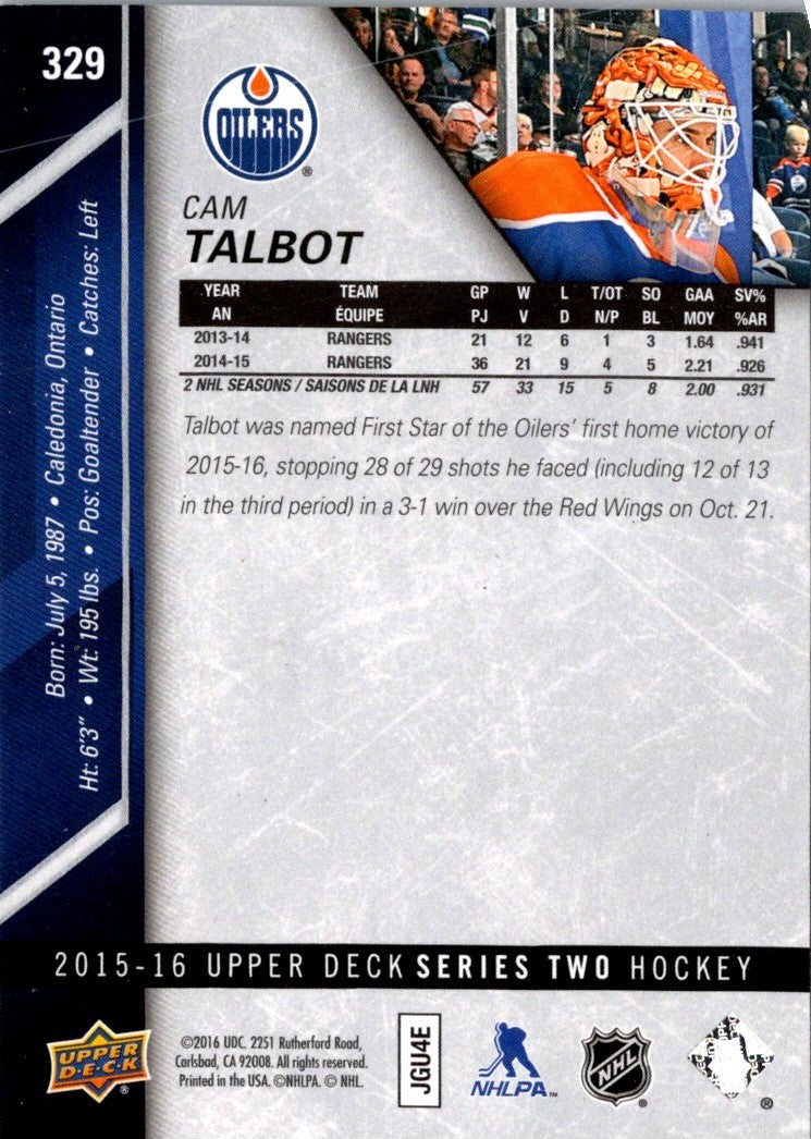 2015 Upper Deck Cam Talbot