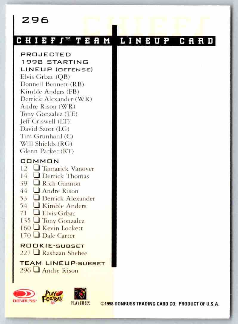 1998 Leaf Rookies And Stars Andre Rison