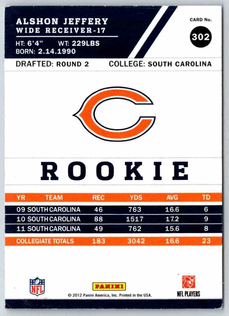 2012 Score Alshon Jeffery