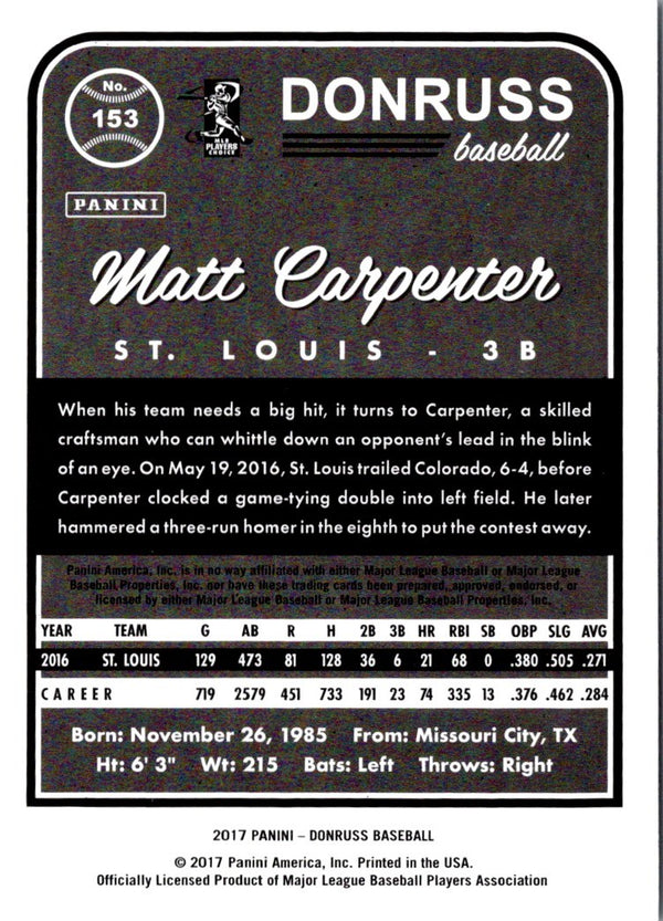 2017 Donruss Matt Carpenter #153