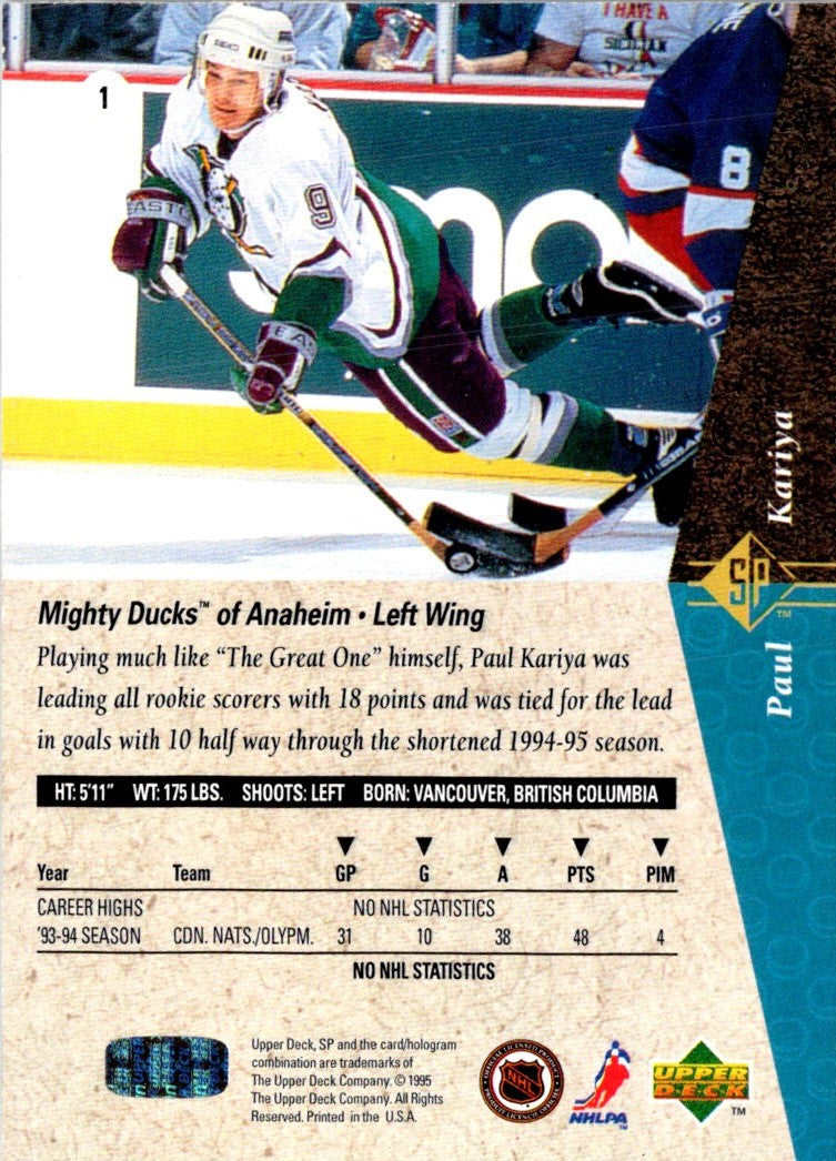 1994 SP Die Cut Paul Kariya