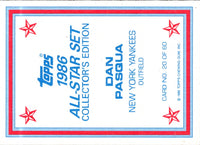1986 Topps Glossy Send-Ins Dan Pasqua #20