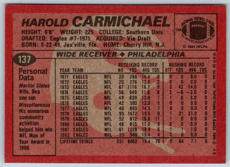 1983 Topps Harold Carmichael