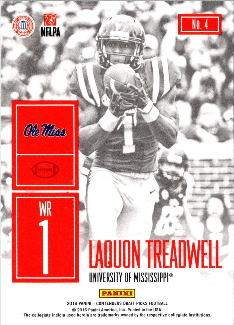 2016 Panini Contenders Draft Picks Game Day Tickets Laquon Treadwell