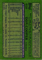 1982 Topps Don Cooper #409 Rookie