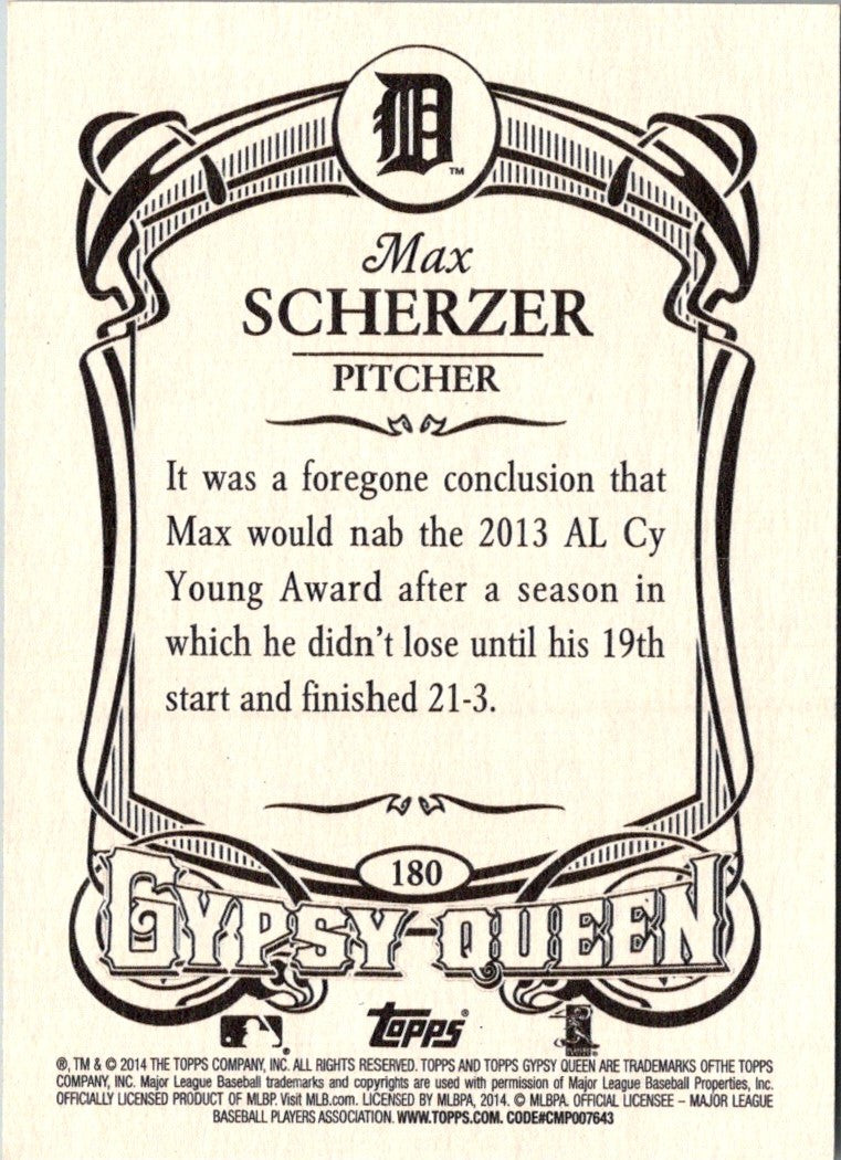 2014 Topps Gypsy Queen Max Scherzer