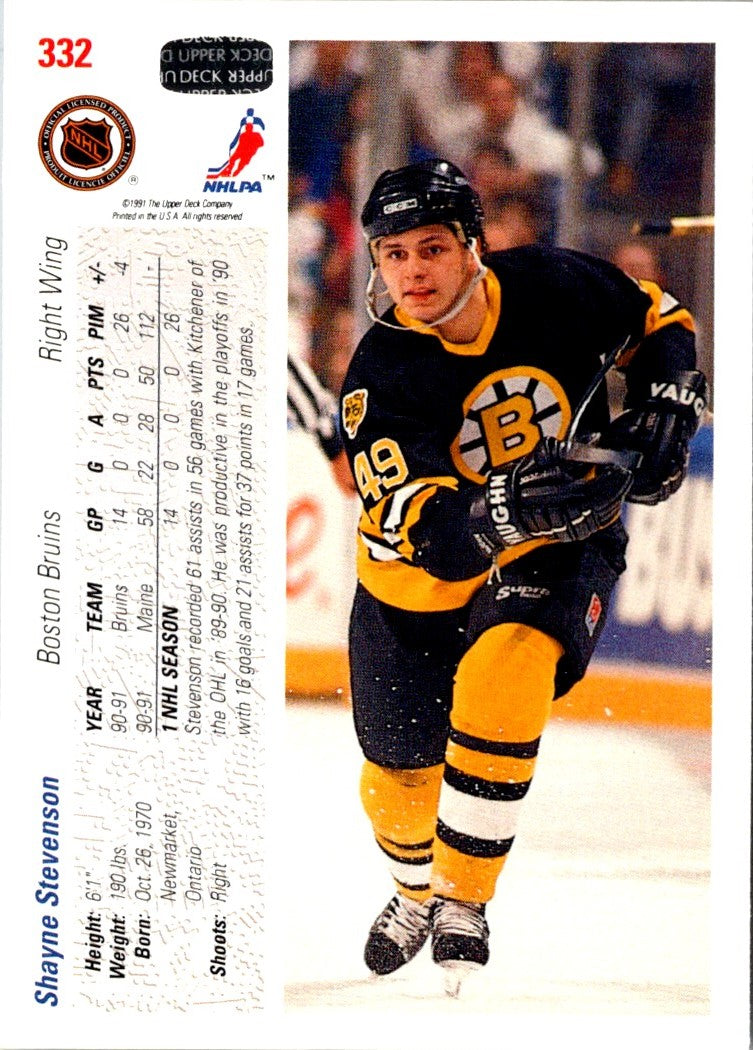 1991 Upper Deck Shayne Stevenson