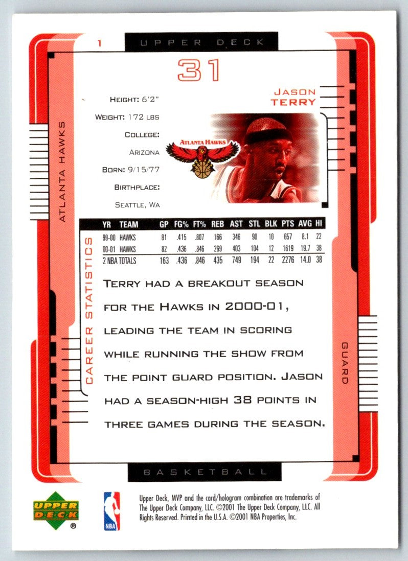 2001 Upper Deck MVP Jason Terry